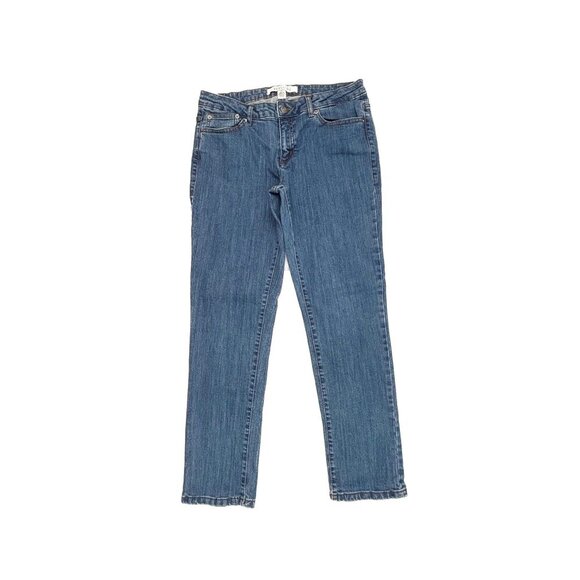 Kenneth Cole Reaction Straight Leg Women's size 12P Dark Wash Blue Denim jeans - Picture 1 of 4